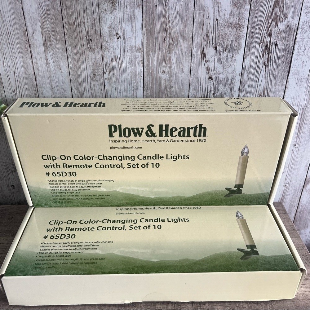 Plow & Hearth Christmas Tree Clip-On Candle Lights Remote Multi-Color New